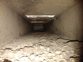 Dusty Air Duct Before Cleaning