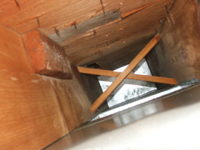 Air Duct with Ceiling Joints After Cleaning